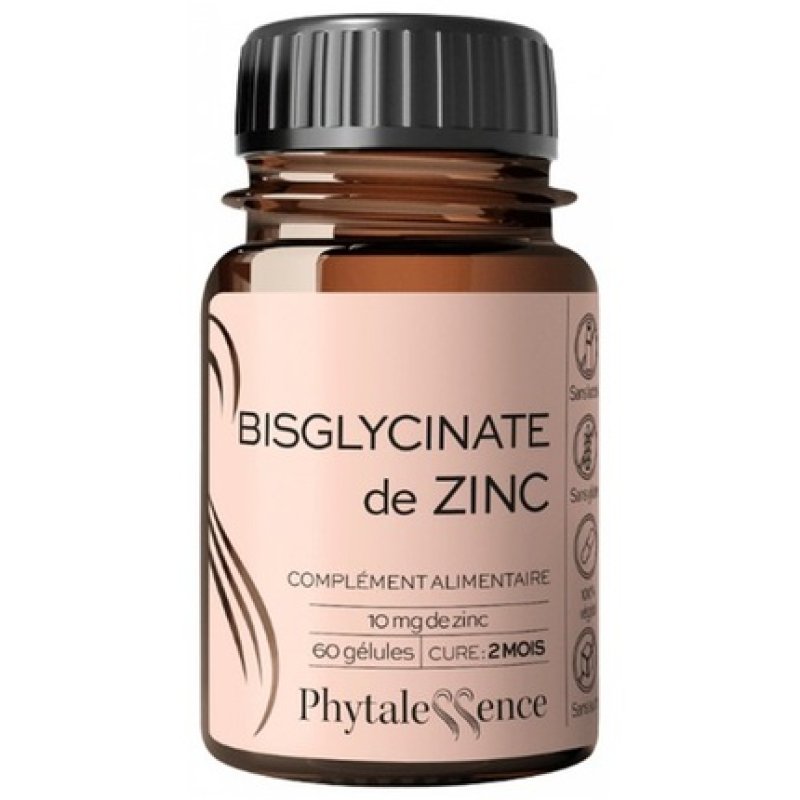 Phytalessence Zinc Bisglycinate Dietary Supplement 60 Capsules