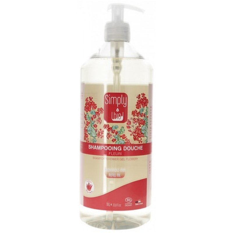 Simply Bio Shampoo Shower Flower Bio 1L - Hair Detergent