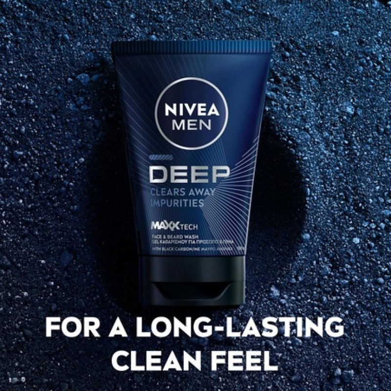 Nivea Men Deep Black Charcoal Face Wash 75ml - Dark Wood Men's Face Wash