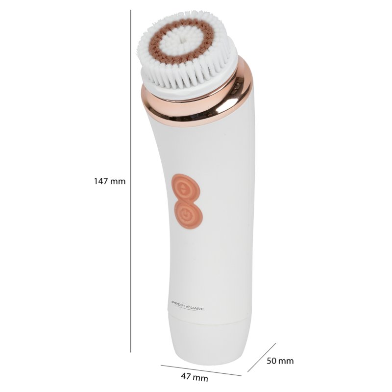ProfiCare PC-GRB 3081 Facial Cleansing Brush with 2 Brush Heads and 2 Speed Settings - White