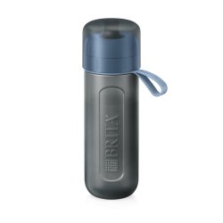 BRITA Sport Water Filter Bottle Model Active Dark Blue 600ml Includes 2 MicroDisc Filters Squeezable BPA-Free Bottle