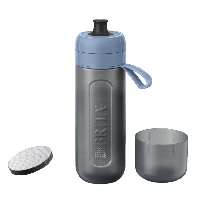 BRITA Sport Water Filter Bottle Model Active Dark Blue 600ml Includes 2 MicroDisc Filters Squeezable BPA-Free Bottle