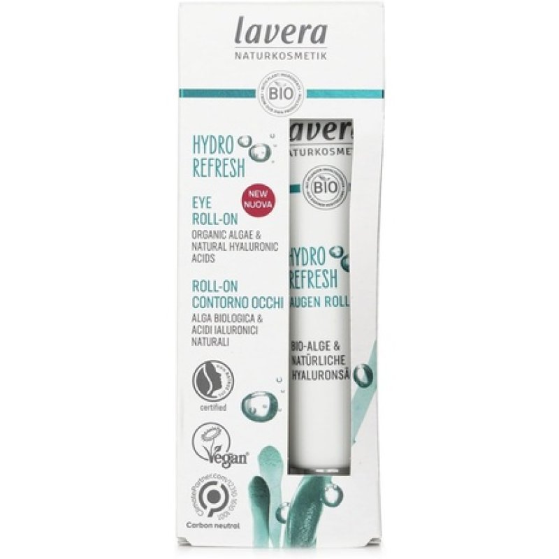 Hydro Refresh Eye Roll-On Organic Algae and Natural Hyaluronic Acids Natural Cosmetics Vegan Certified 15ml