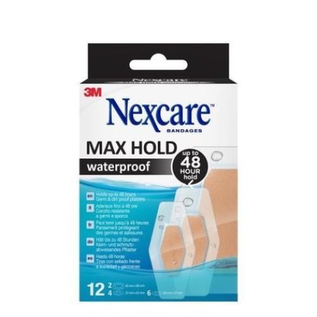 Nexcare Max Hold Waterproof Bandages 12 Strips