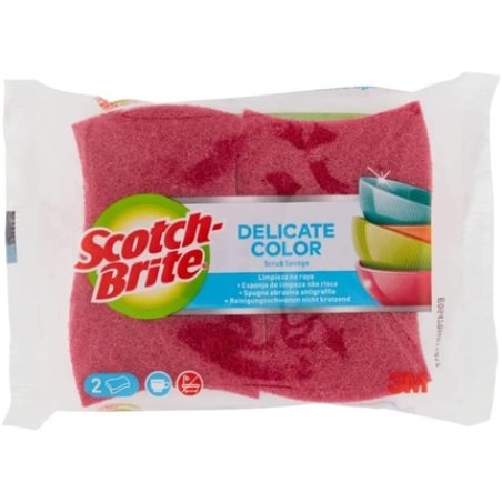 Scotch-Brite Delicate Color Abrasive Sponge Scratch Resistant 1 Pack Of 2 Sponges