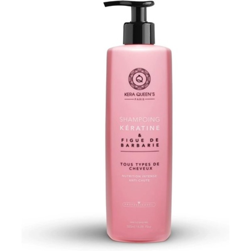 Kera Queen's Keratin Shampoo and Prickly Fig Anti-Hair Loss for All Hair Types - Limits Appearance of Grey Hair - Women