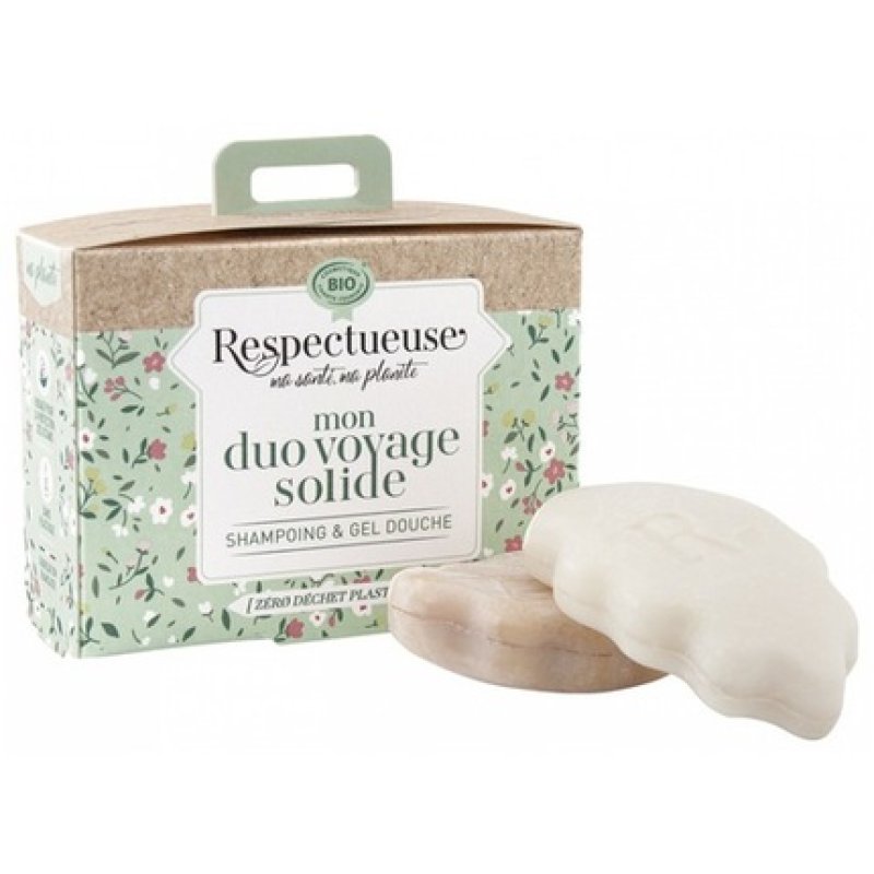 Respectful Extra-Mild Solid Shampoo Bio 35g and Solid Shower Gel Nutr