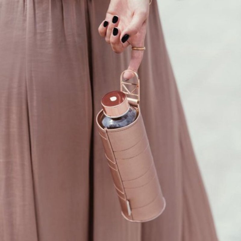 Equa Glass Water Bottle - 750 Ml Mismatch With Cover - Bronze