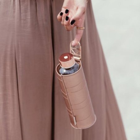 Equa Glass Water Bottle - 750 Ml Mismatch With Cover - Bronze