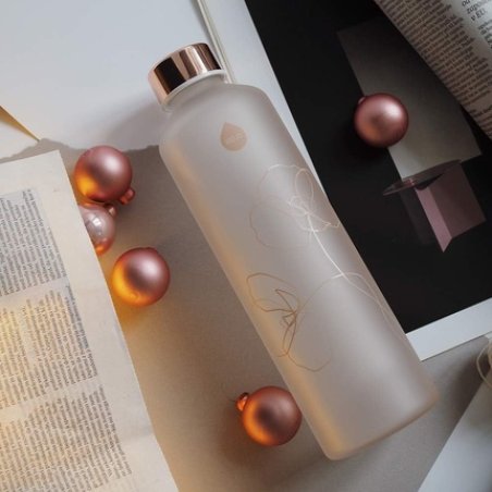 EQUA Glass Water Bottle with Matte Finish 750ml Borosilicate Glass BPA Free and Leak Proof Bloom Mismatch 750ml