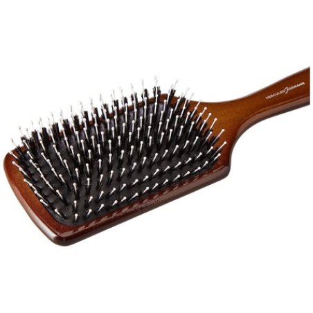 HERCULES SÄGEMANN 9047 Paddle Brush Natural Bristle Brush with Polyamide Pins for Long Hair Dark Wood