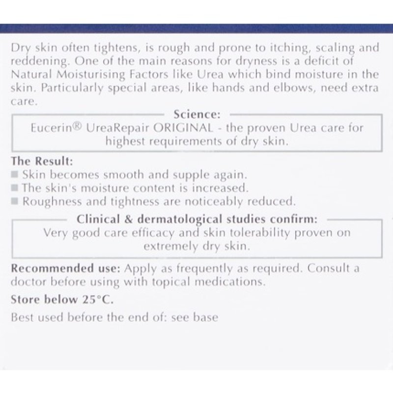 Eucerin Urearepair 5% Urea Original Cream 75ml Intensive Body Cream for Dry Skin