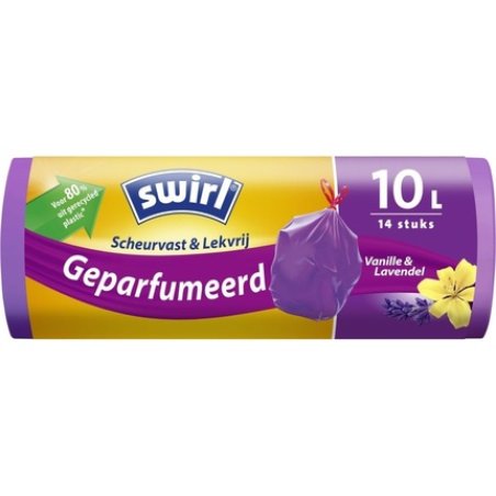 Swirl Pedal Bin Bags With Pull Tape Scented Vanilla Lavender 10L