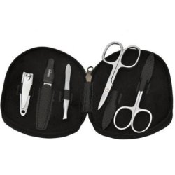 Black Men's Manicure Set in Artificial Leather from Solingen PL112