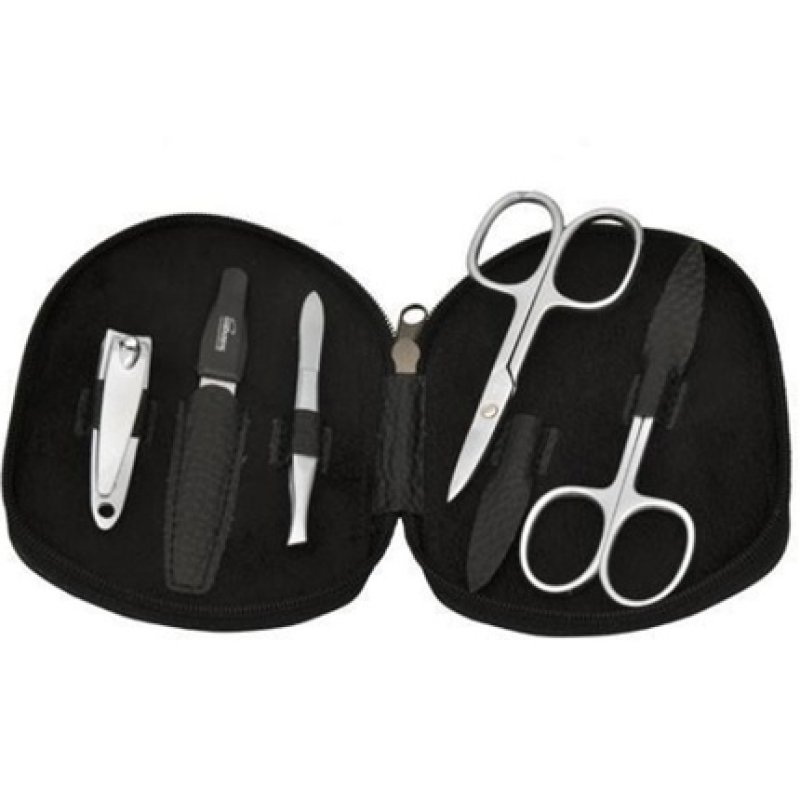Black Men's Manicure Set in Artificial Leather from Solingen PL112