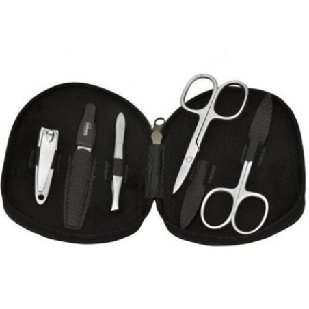 Black Men's Manicure Set in Artificial Leather from Solingen PL112