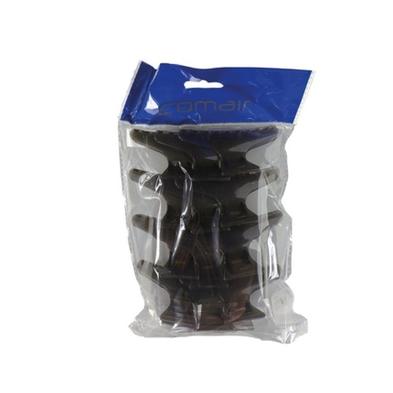 Comair Black Sectioning Clips 12-Pack Plastic Sectioning Clips, 8.3mm x 4.6mm