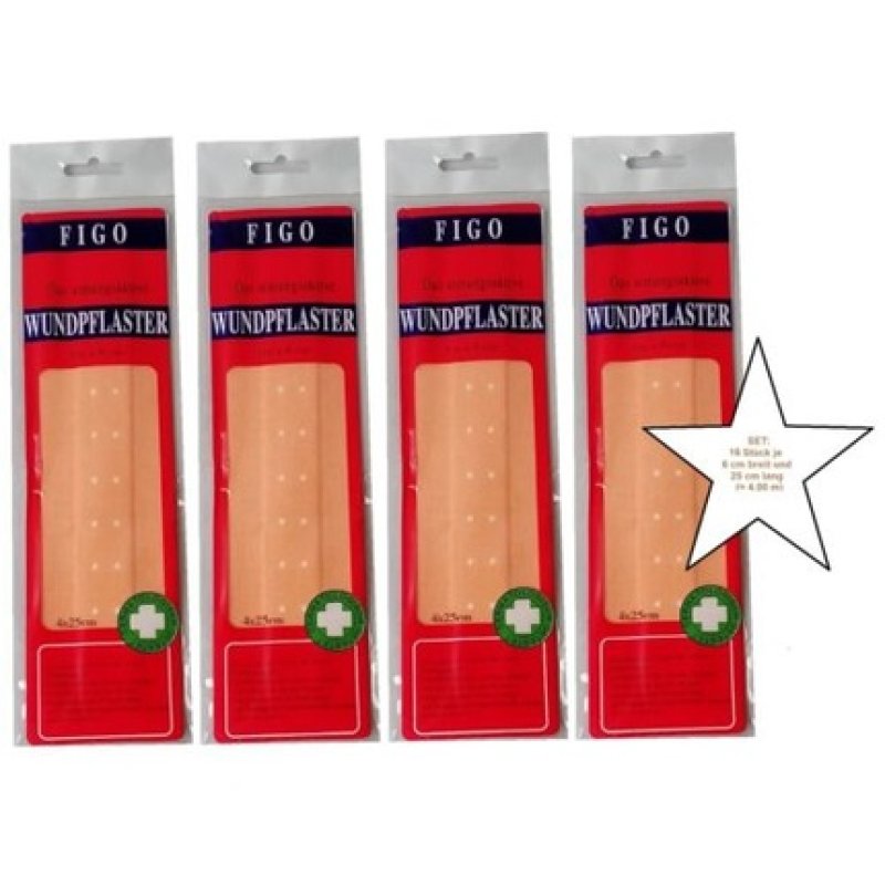 FIGO Wound Plaster Set 16 Pieces 6cm x 25cm Breathable and Air Permeable