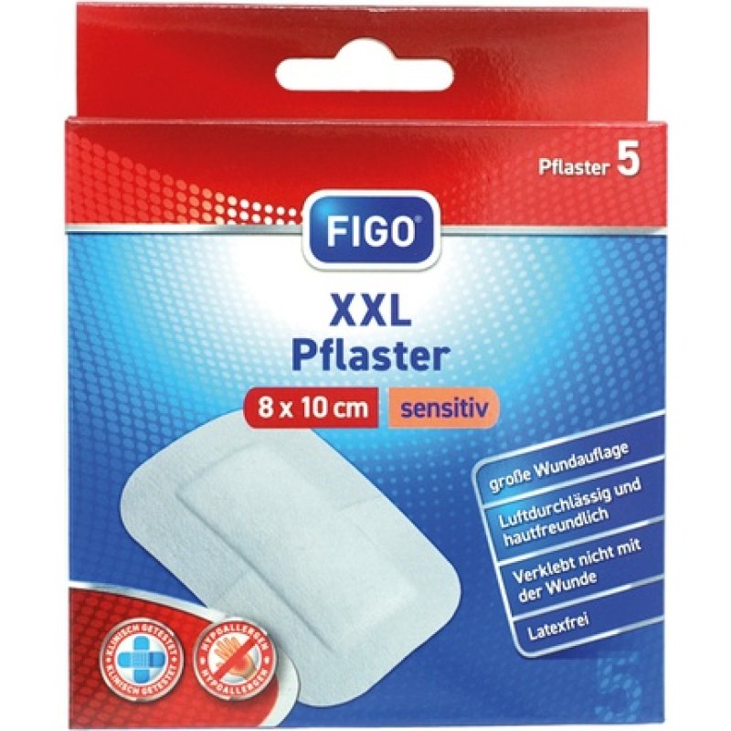 Figo Wound Dressing Xxl Plaster 8x10cm Sensitive - 5 Pieces