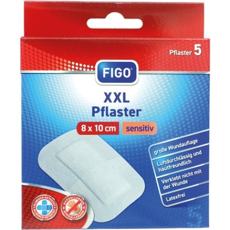 Figo Wound Dressing Xxl Plaster 8x10cm Sensitive - 5 Pieces