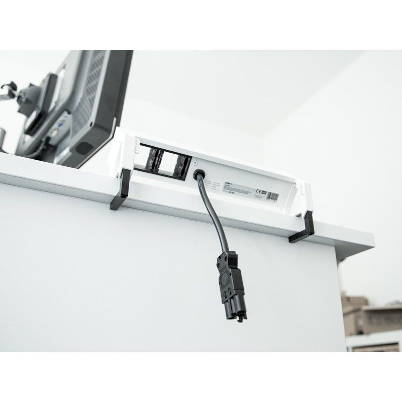 Bachmann DESK2 3xSchuko Power Strip ALU with Child Protection Inox Cable 0.2m