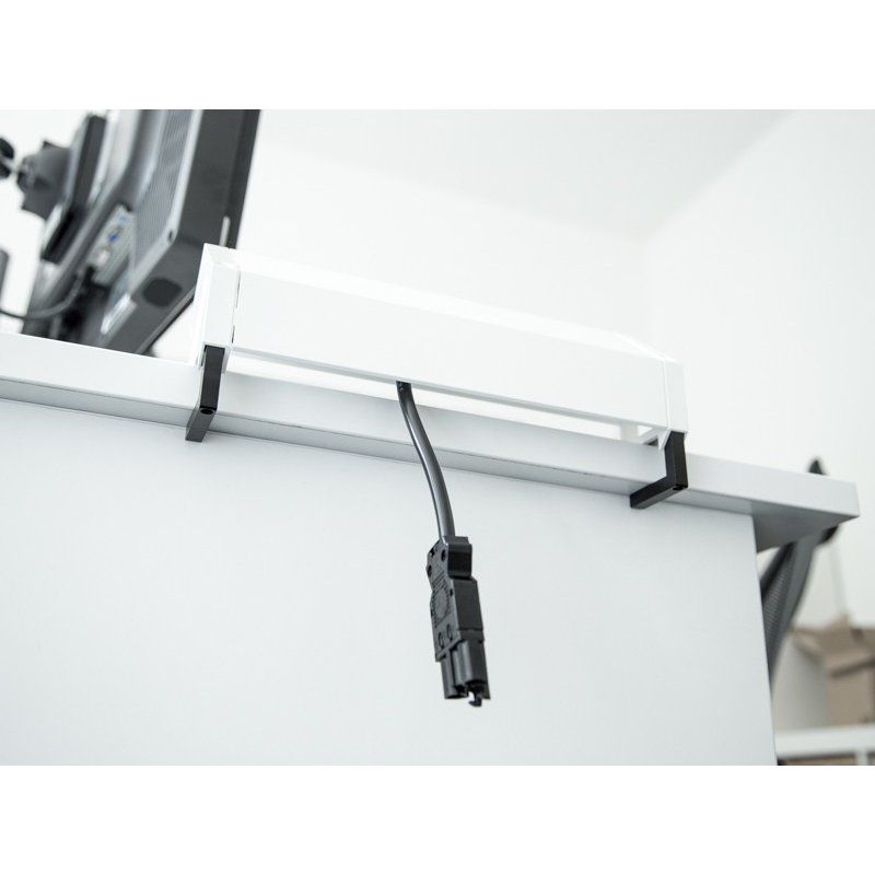 Bachmann Desk2 prise de courant 3 x Type F Noir, Acier inoxydable