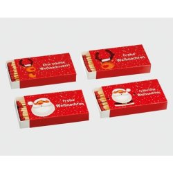 Cepewa Christmas Matches - 50 Pieces, Assorted Texts, Approx. 10 Cm Long