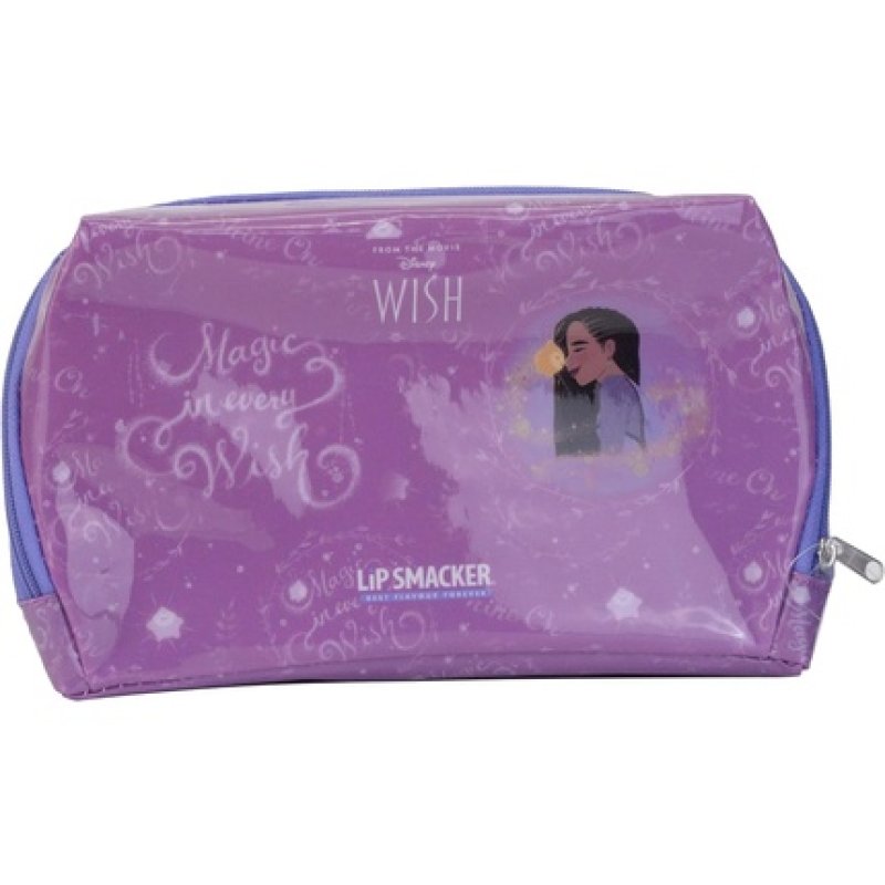 Lip Smacker Wish Essential Makeup Bag Disney Wish-Inspired Kids Make-up Bag with Lip Glosses Shimmer Creams Accessories