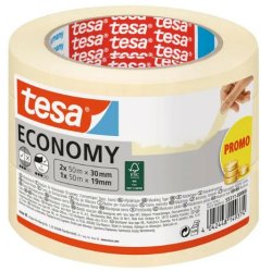 TESA Economy 50 m Ruban de masquage pour peintre Adapté à une utilisation à l'intérieur Papier Chamois