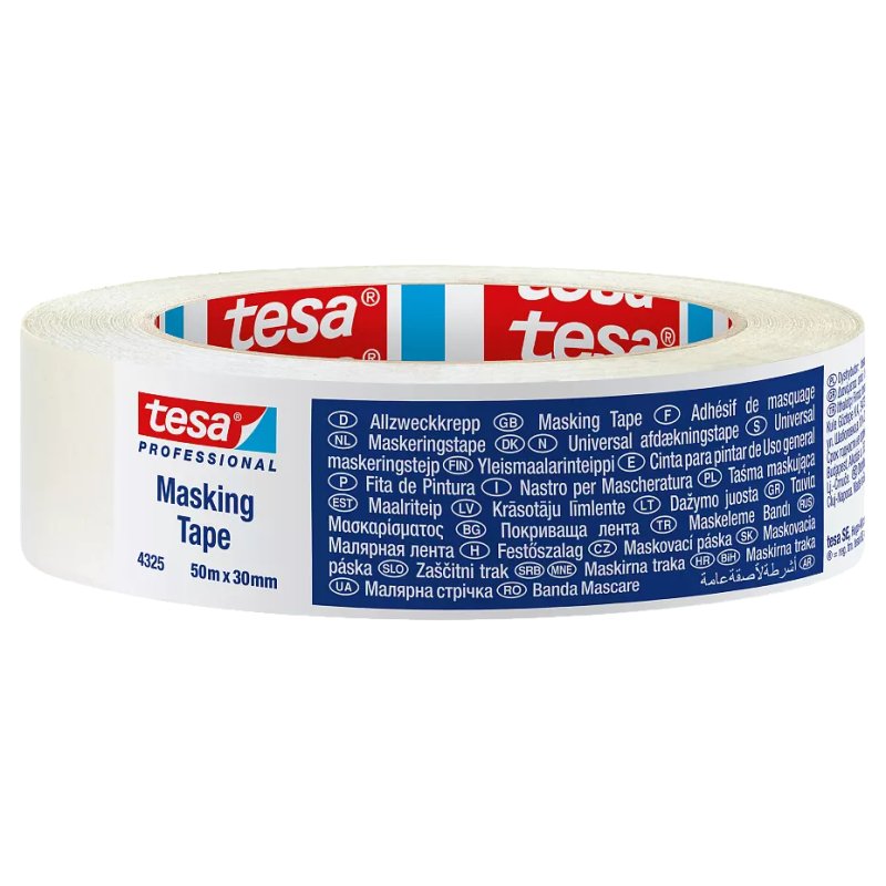 TESA 4325 50 m Painters masking tape Suitable for indoor use Paper White