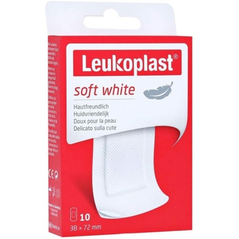 Leukoplast Soft White Gentle Plaster 38 x 72mm - Pack of 10