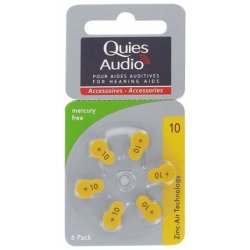 Quies Audio Zinc-Air Hearing Aid Batteries 10 - Compatible with All Hearing Aids