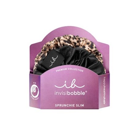 Hair Elastic Scrunchie Slim Premium Leo is the New Black 2 pieces