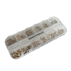 Beautynails Bna Crystal Rhinestone Box Pink Gold