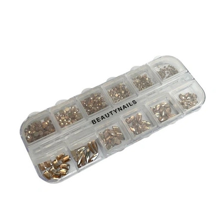 Beautynails Bna Crystal Rhinestone Box Pink Gold