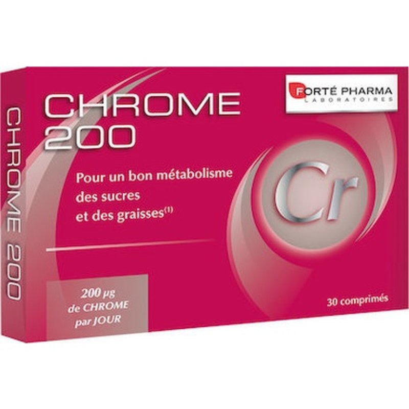 Forte Pharma Chrome 200 Dietary Supplement With Chromium - 30 Tablets