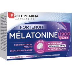 Forte Pharma Melatonine 1900 Flash - 19mg Dietary Supplement For Sleep Aid - 30 Tablets