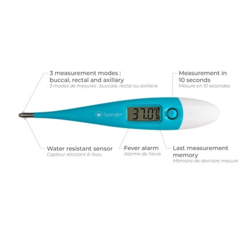 Spengler Tempo 10 Thermometer for Mouthpiece Rectangular or Axial