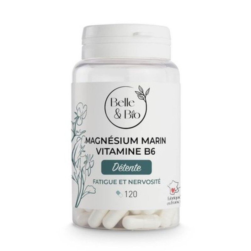 Marine Magnesium & Vitamin B6 Supplement for Fatigue Relief and Relaxation 120 Capsules