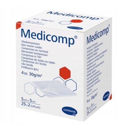 Medicomp Sterile Non-Woven Compresses 5 X 5 Cm, 50 Pieces
