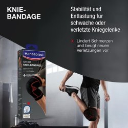 Hansaplast Sport Knee Bandage Stabilizes and Supports the Joint with Patella Insert