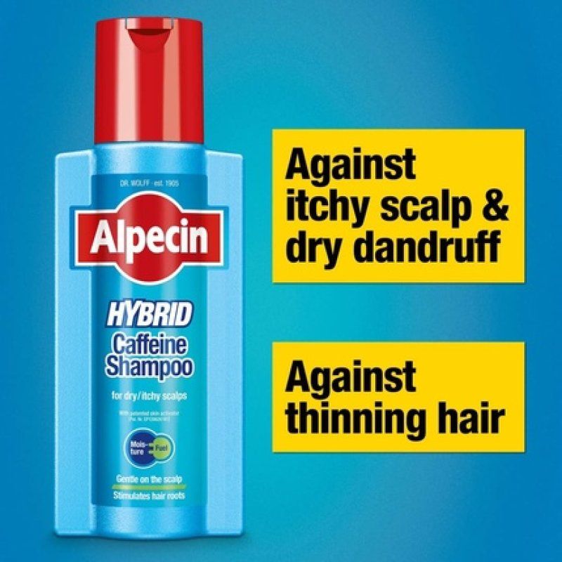 Alpecin Hybrid Shampoo 250ml Natural Hair Growth Shampoo for Sensitive and Dry Scalps Energizer for Strong Hair Hair