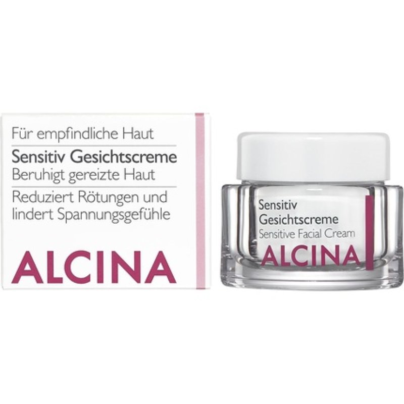 Alcina Sensitive Face Cream 50ml Soothes Irritated Skin and Relieves Tightness - Unperfumed Suitable for Fragrance