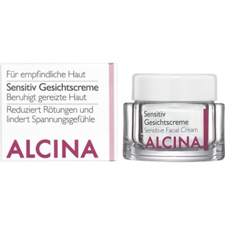 Alcina Sensitive Face Cream 50ml Soothes Irritated Skin and Relieves Tightness - Unperfumed Suitable for Fragrance