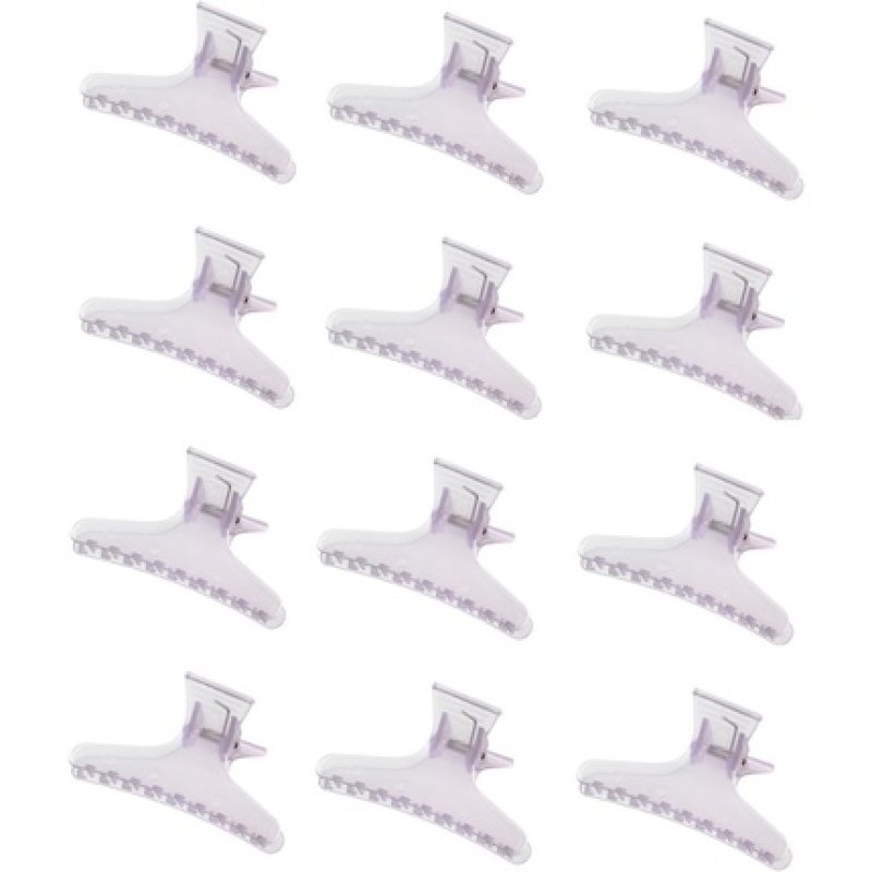 Comair Sectioning Clips Pack of 12 Lilac Plastic Large