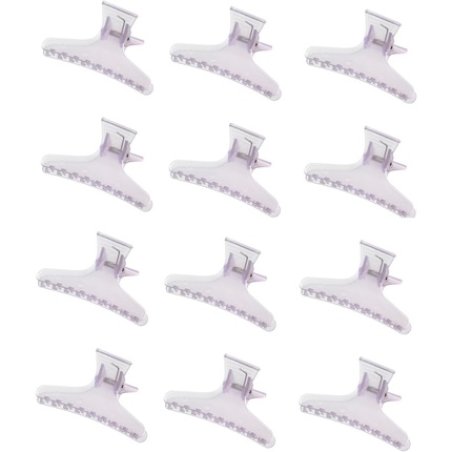 Comair Sectioning Clips Pack of 12 Lilac Plastic Large