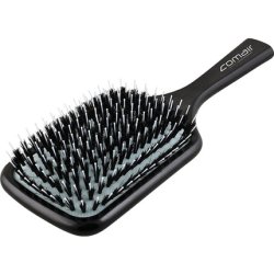 Comair Paddle Brush Azzuro Turquoise 13 Rows Nylon Pins and Boar Bristles