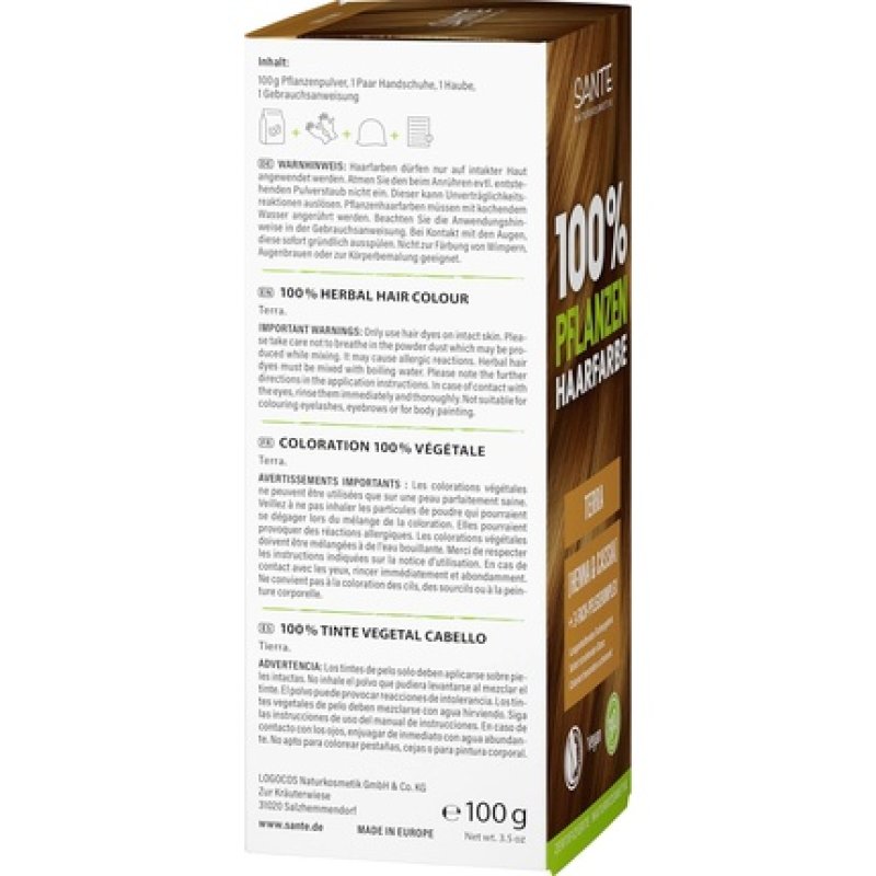 Sante Naturkosmetik 100% Plant Hair Color Powder 04 Terra Vegan Hair