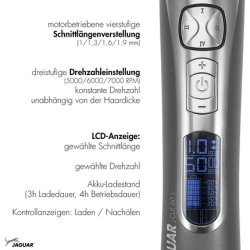 JAGUAR J-CUT 60 Li Hair Clipper with Lithium-Ion Battery and Attachments - Professional Grade