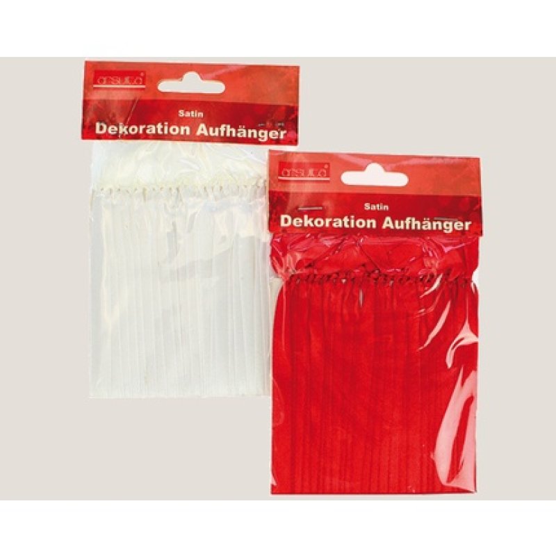 Hopeg Satin Ribbon Pendant Set Of 25 - Each 12x08 Cm In Red And White